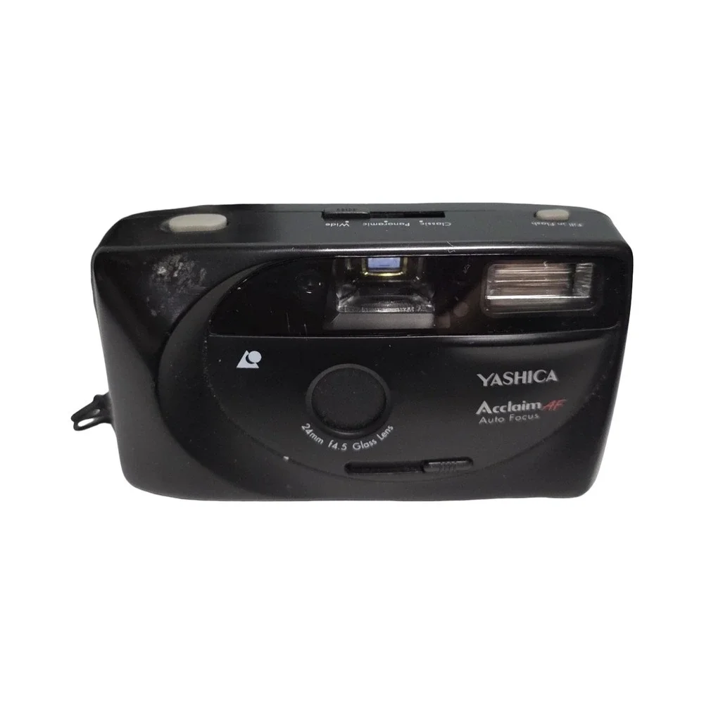 Yashica Acclaim AF Auto Focus Camera 24mm f4.5 Glass Lens Camera Black